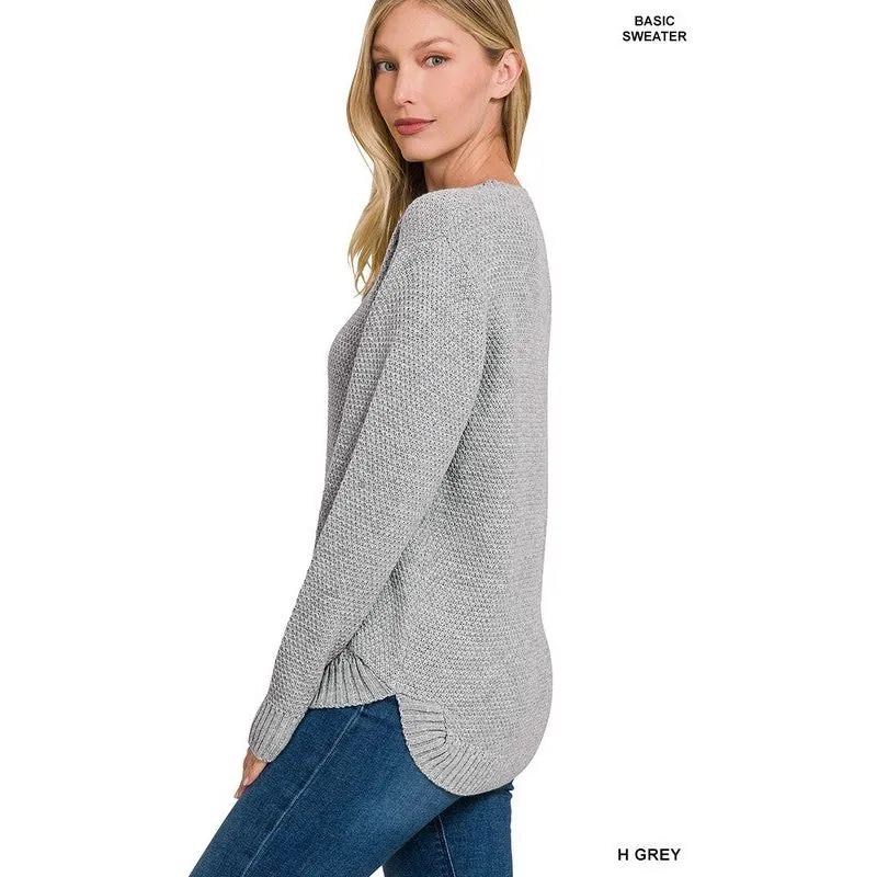 ROUND NECK BASIC SWEATER