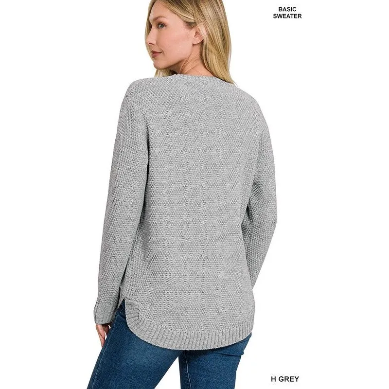 ROUND NECK BASIC SWEATER