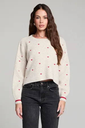 SAL Charmer Heart Sweater in Oatmeal