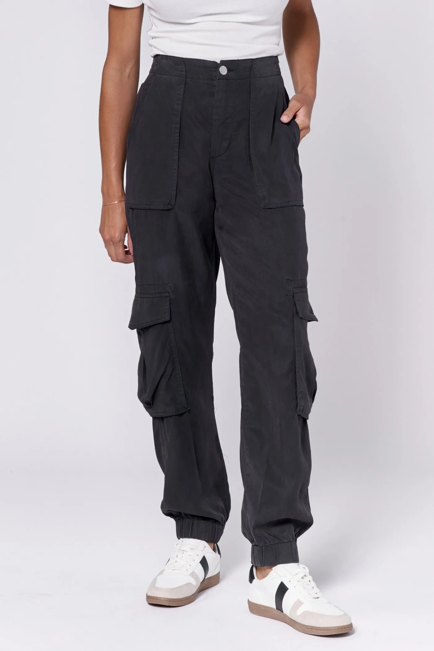 SANDY HIGH RISE CARGO PANTS CHARCOAL