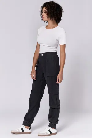 SANDY HIGH RISE CARGO PANTS CHARCOAL