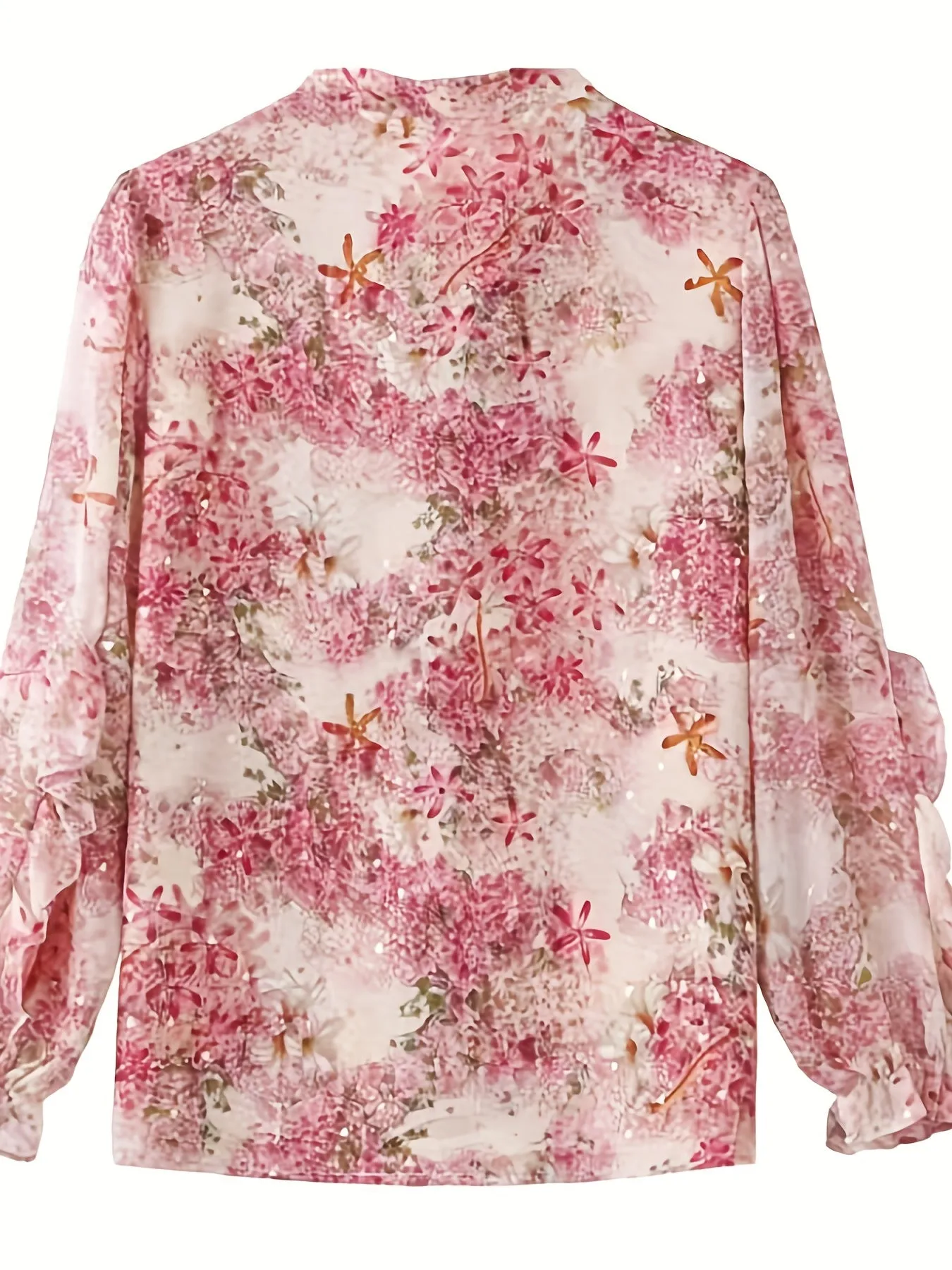 Selena™ | Feminine Floral Ruffle Trim Blouse
