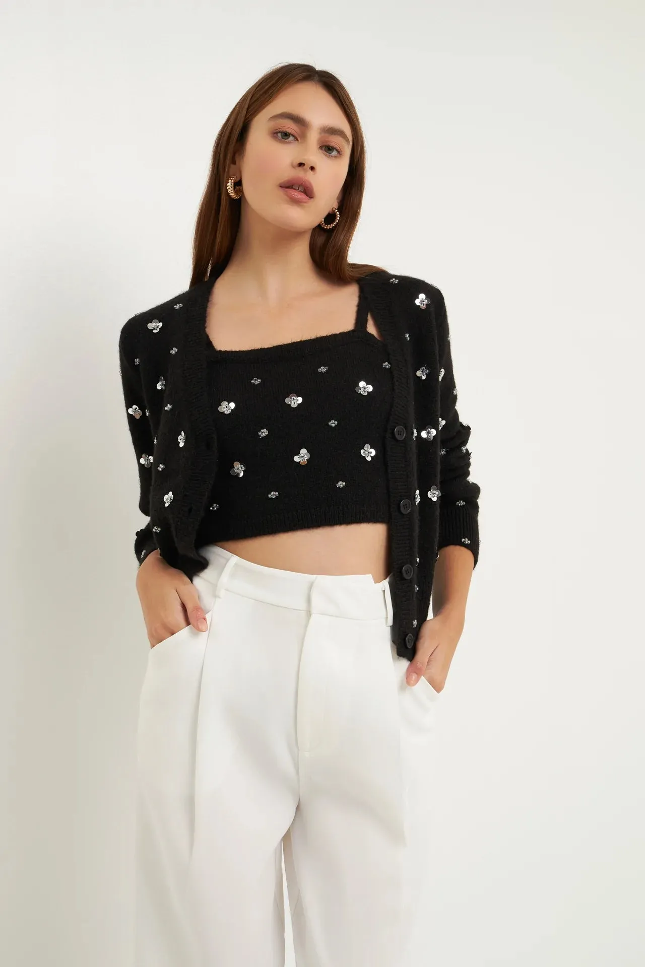 Sequin Embellished Cardigan