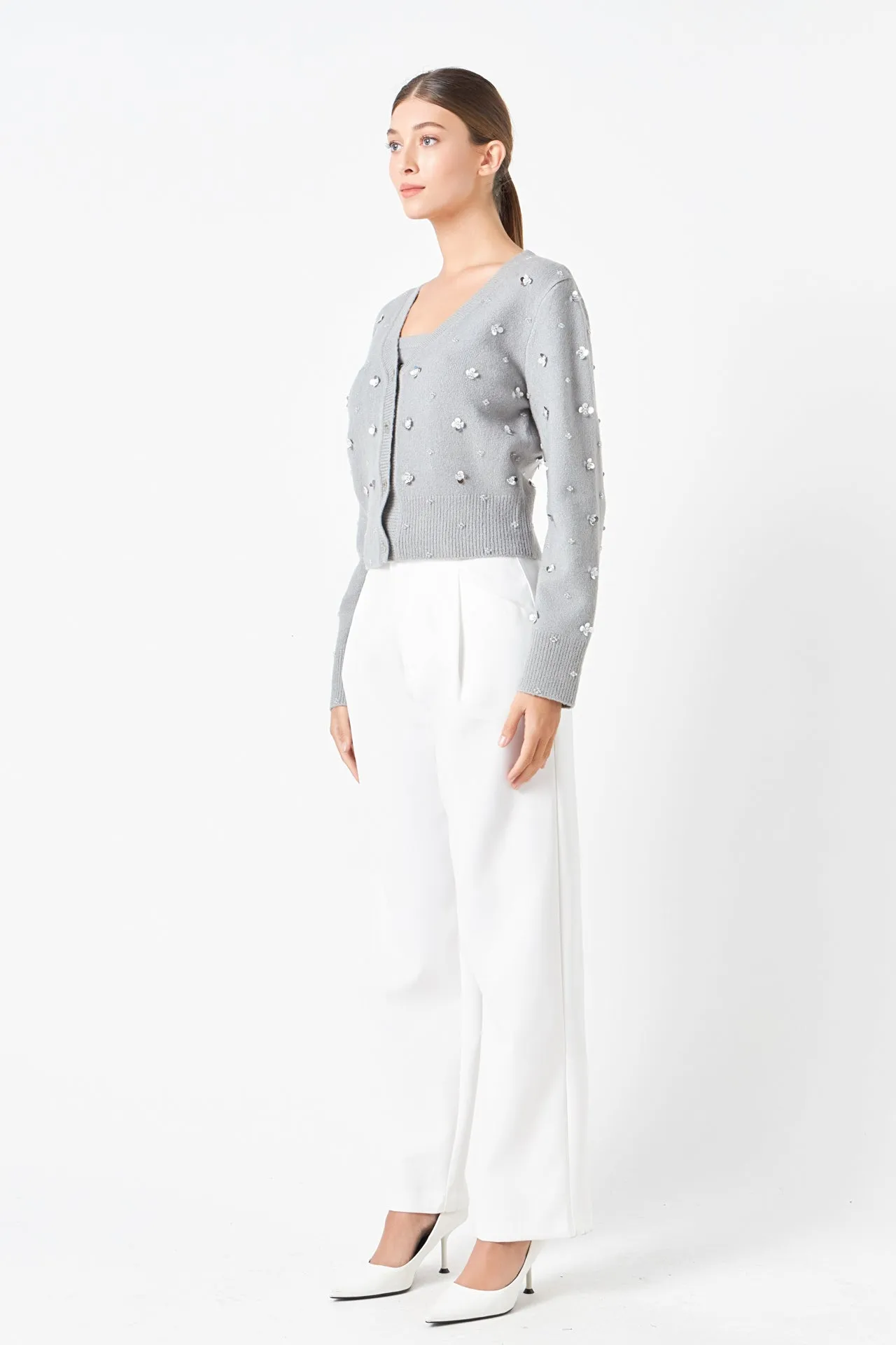 Sequin Embellished Cardigan