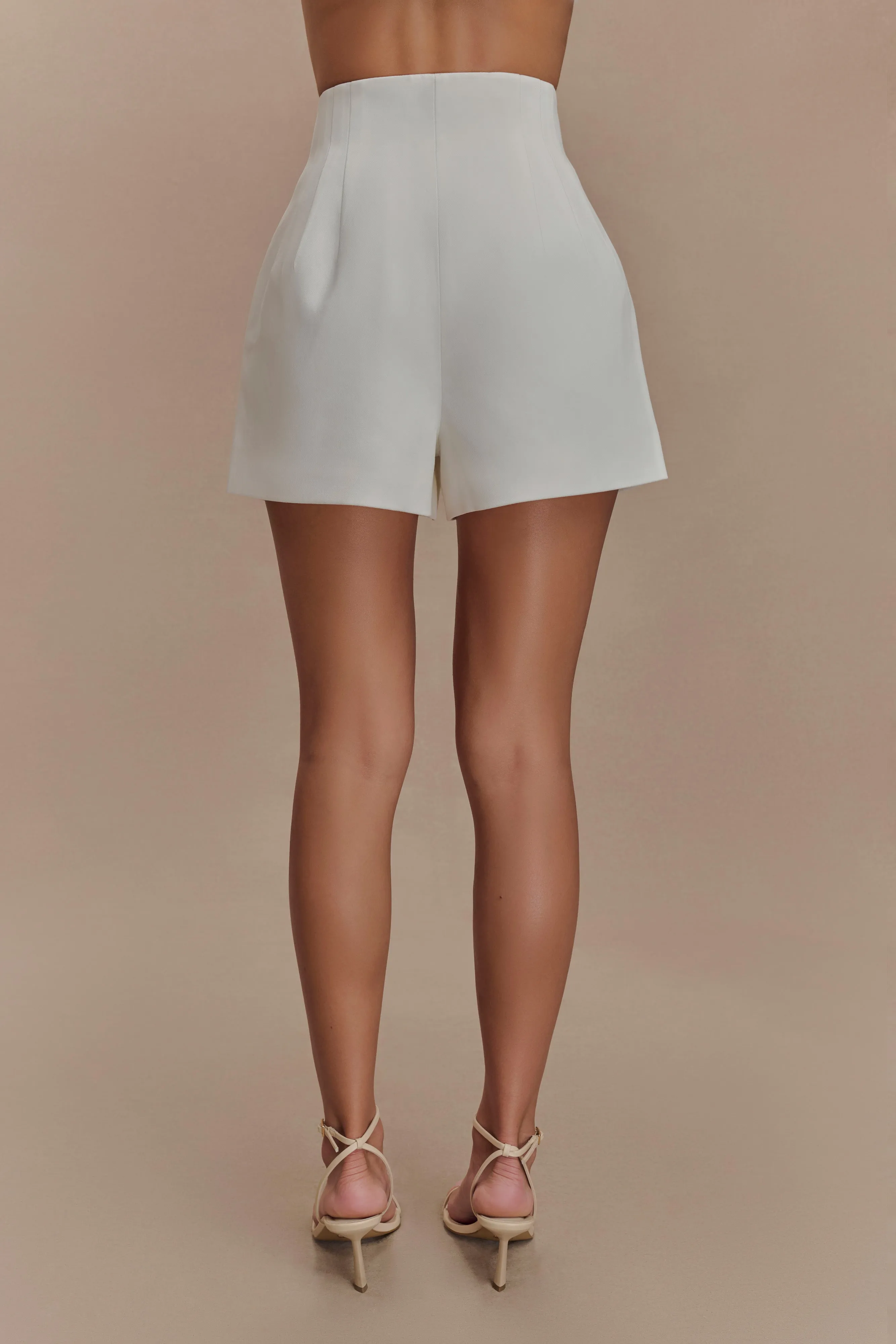 Silas High Waist Shorts - White