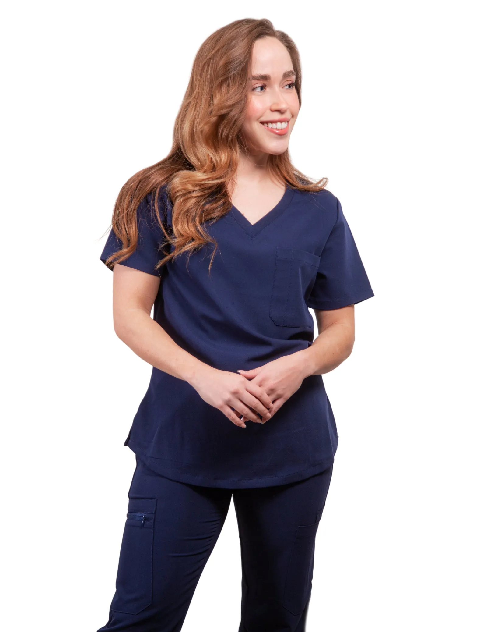 simply-scrubs Women's 8 pocket Cargo Set - Navy Blue