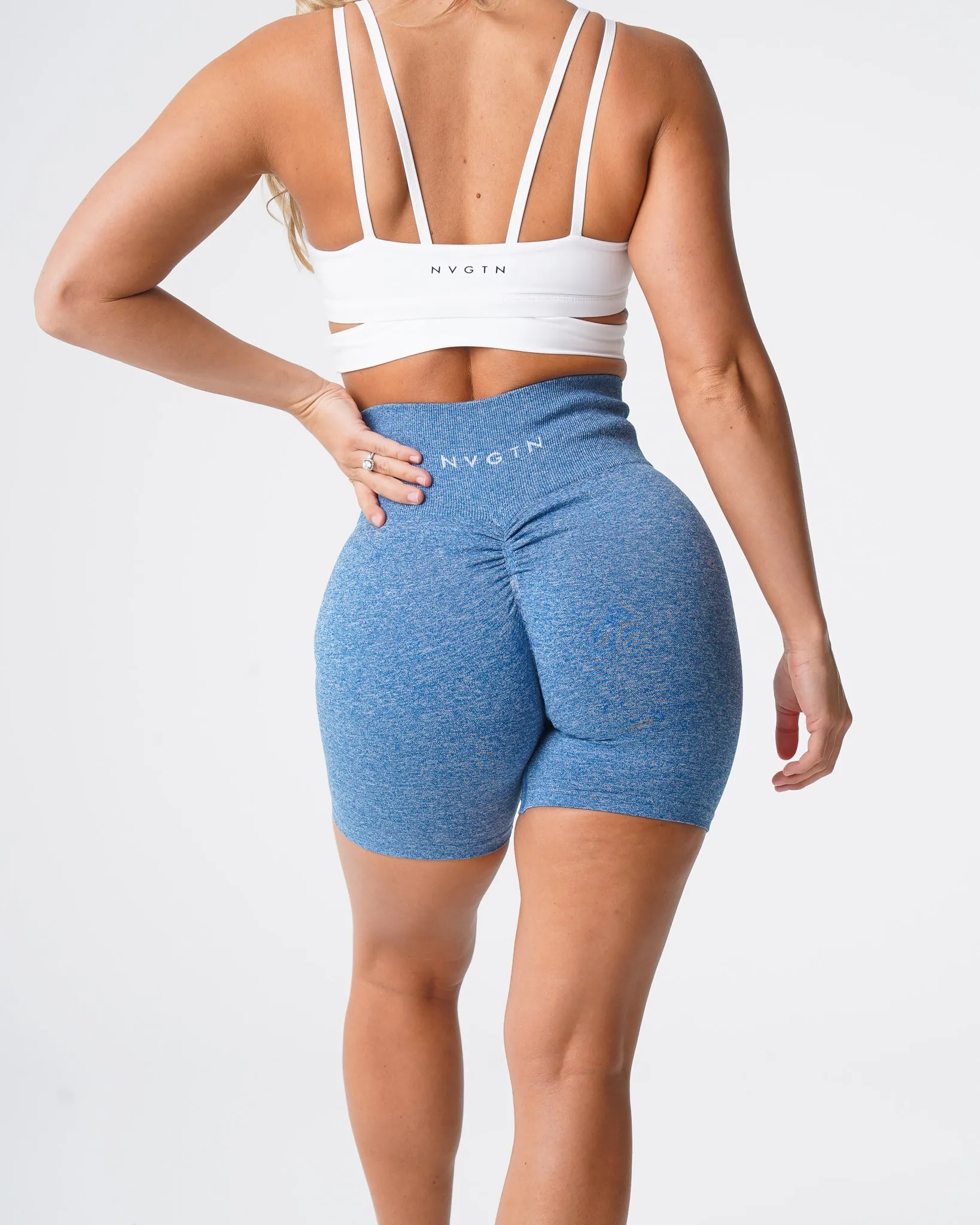 Sky Blue Scrunch Seamless Shorts