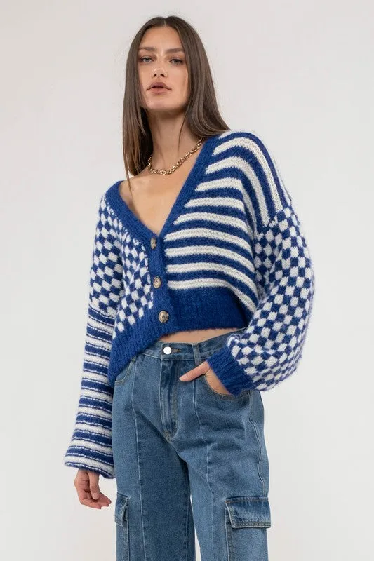 Striped & Checkered Cardigan