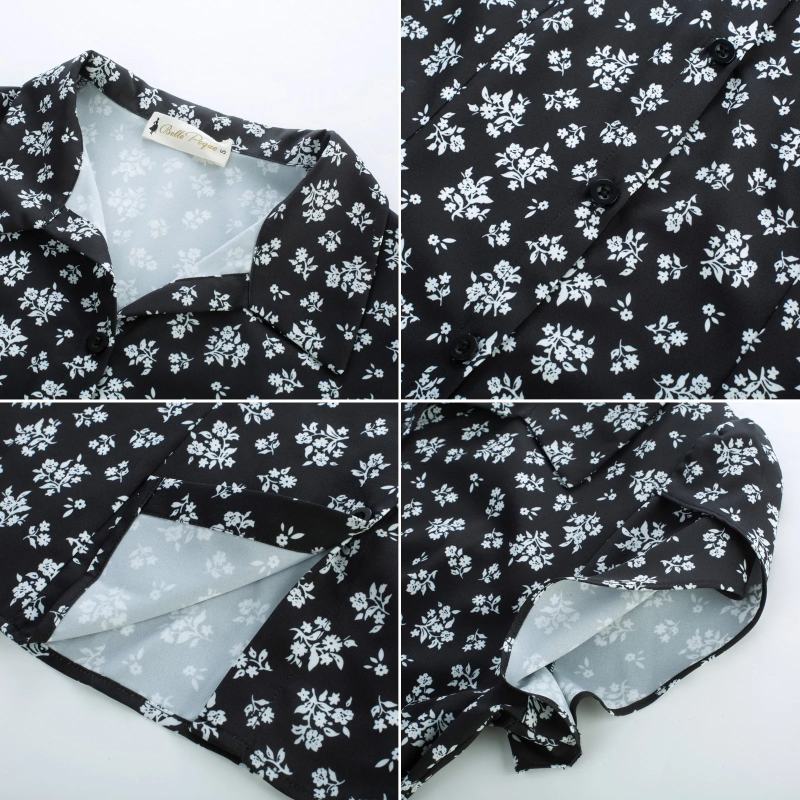 Summer Short Sleeve Button Down Blouse for Women V Neck Vintage Business Casual Shirts Tops