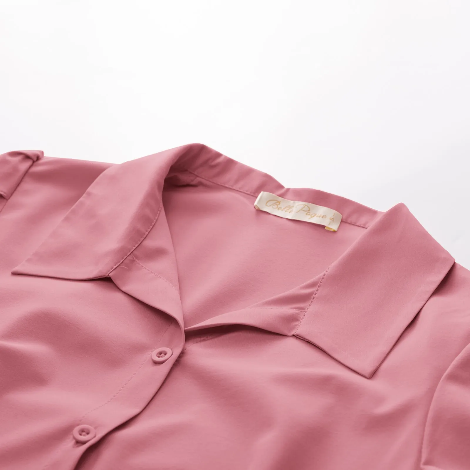 Summer Short Sleeve Button Down Blouse for Women V Neck Vintage Business Casual Shirts Tops