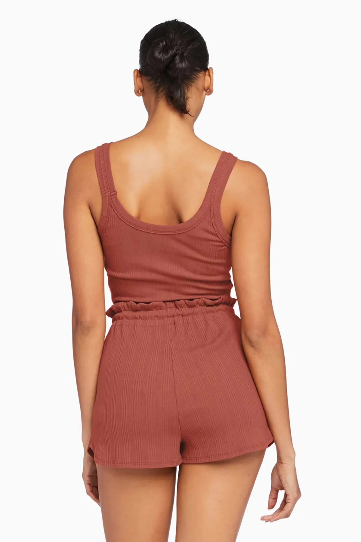 Thalia Organic Rib Shorts - Copper Organic Rib