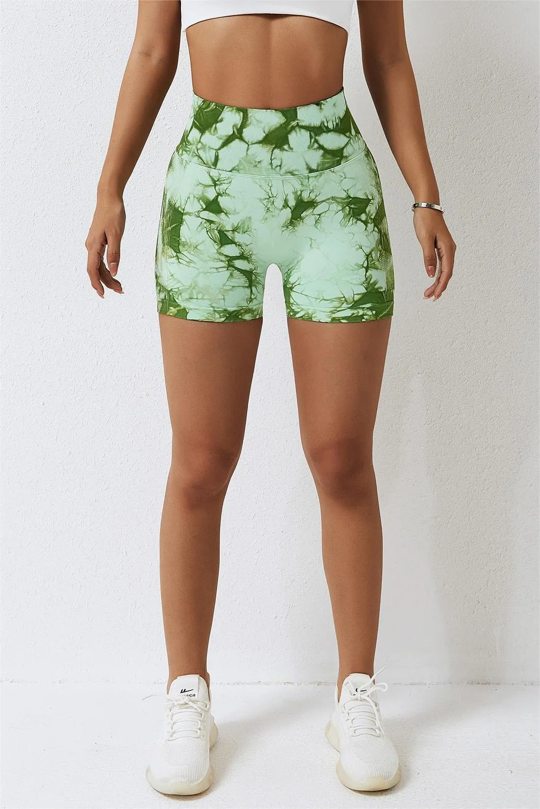 Tie Dye High-Waist Scrunch Butt Shorts