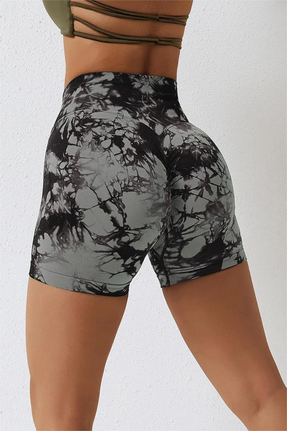 Tie Dye High-Waist Scrunch Butt Shorts
