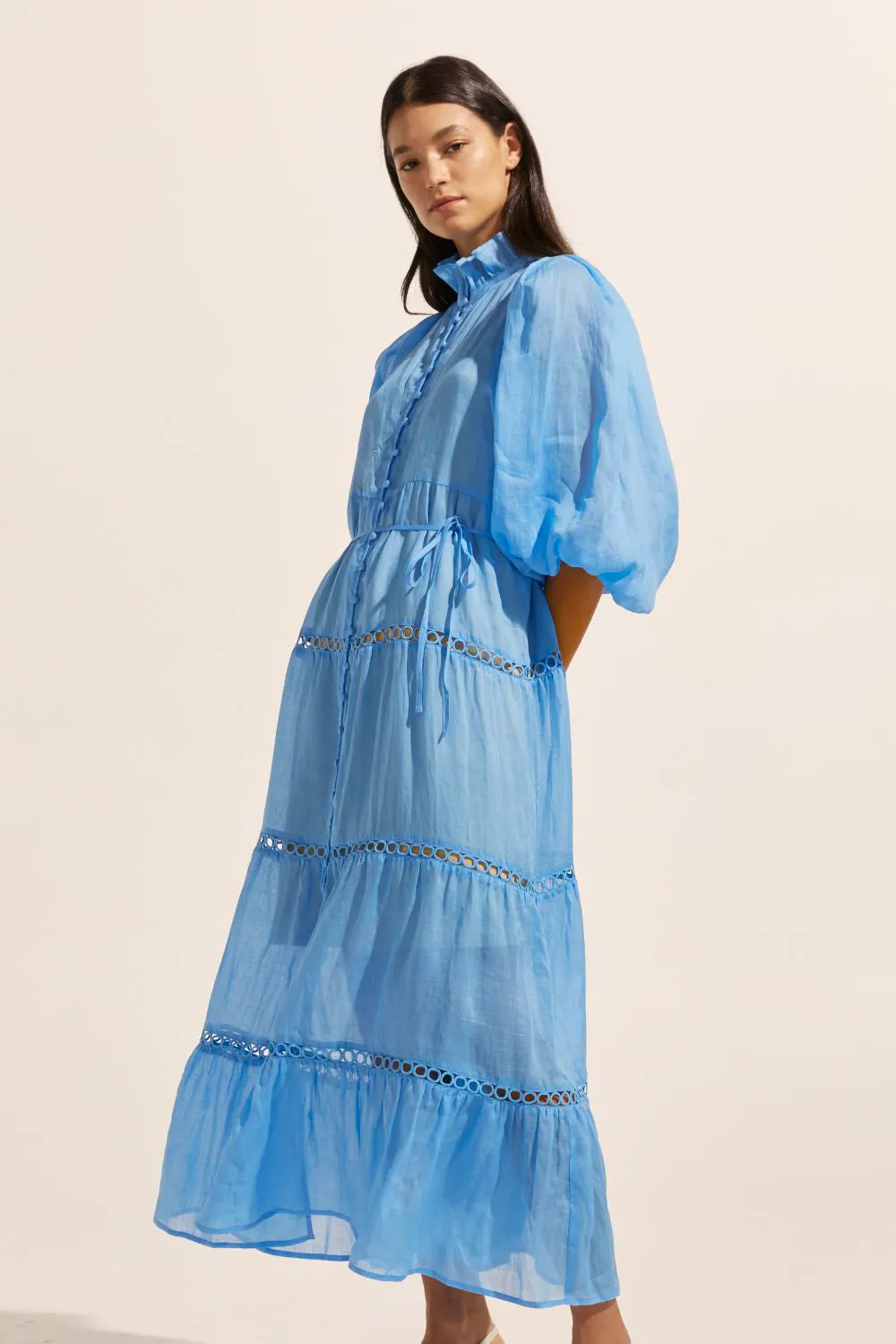 toast dress - peacock
