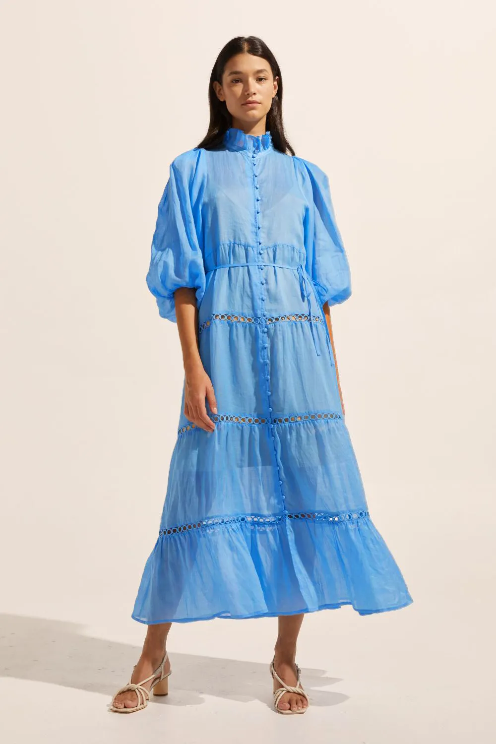 toast dress - peacock