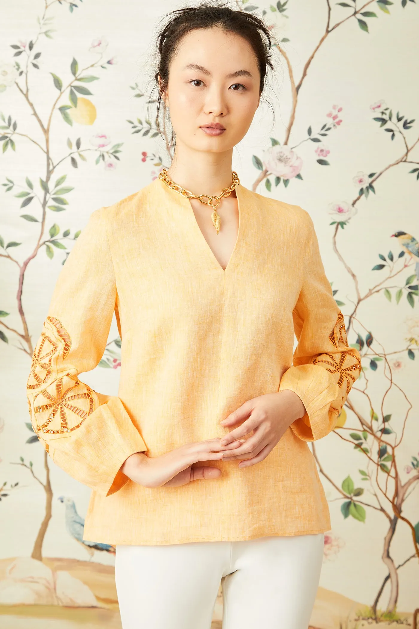 Valencia Blouse - Apricot