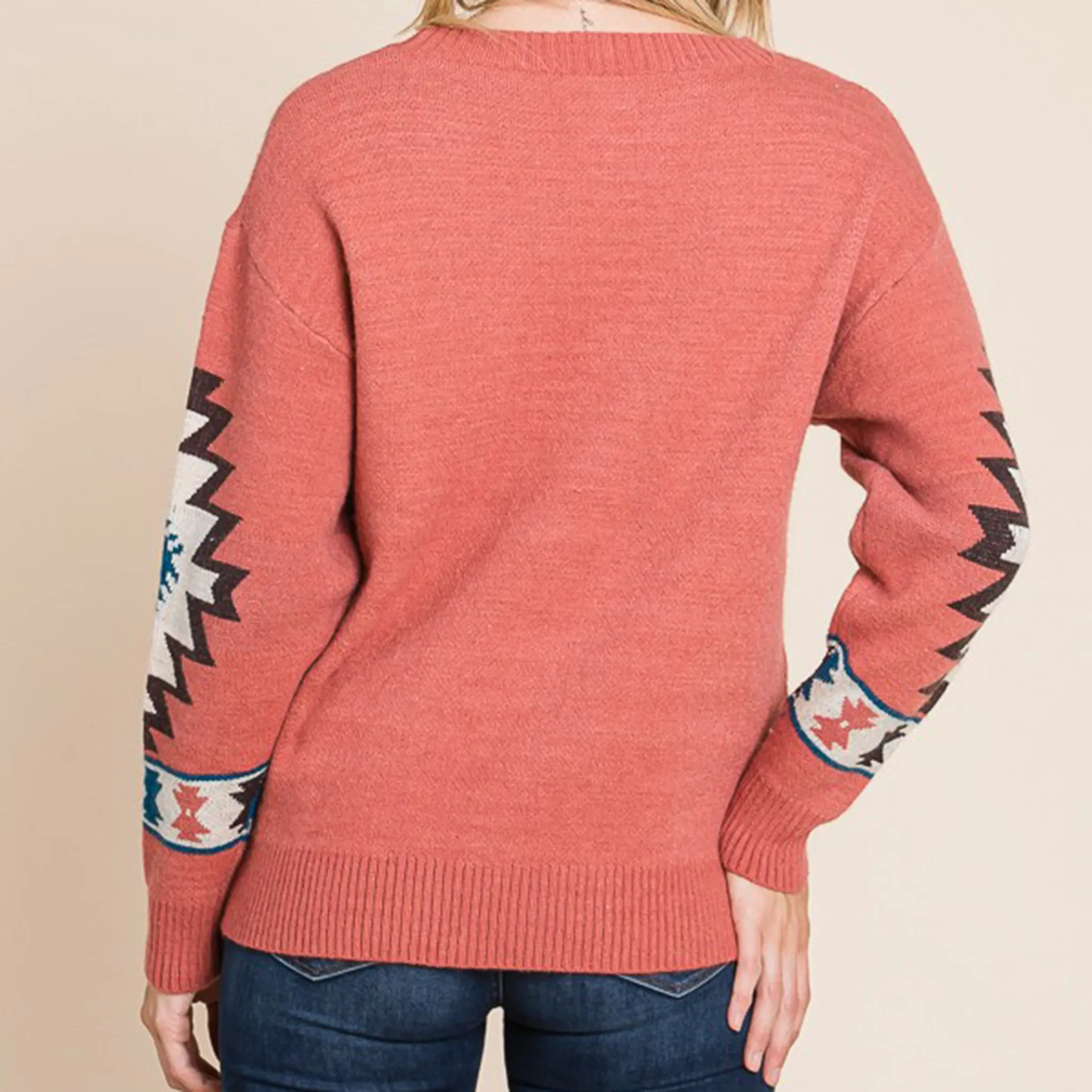 Vanilla Bay Women's Aztec Weave Long Sleeve Knit Sweater