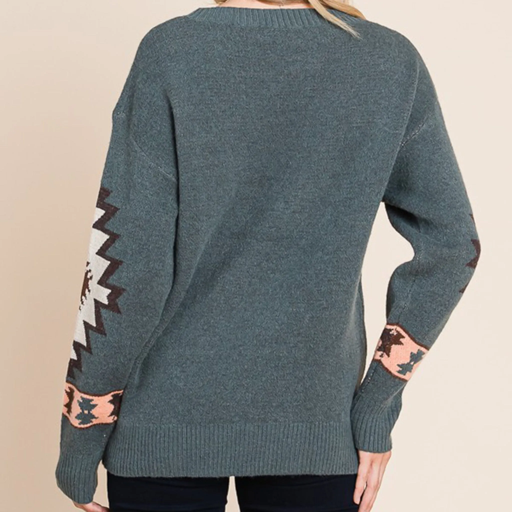 Vanilla Bay Women's Aztec Weave Long Sleeve Knit Sweater