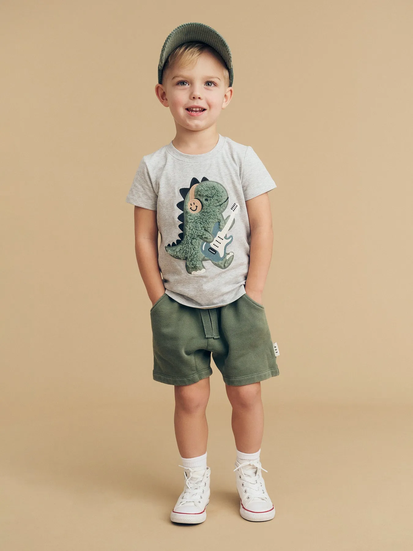 Vintage Green Slouch Shorts by Hux Baby