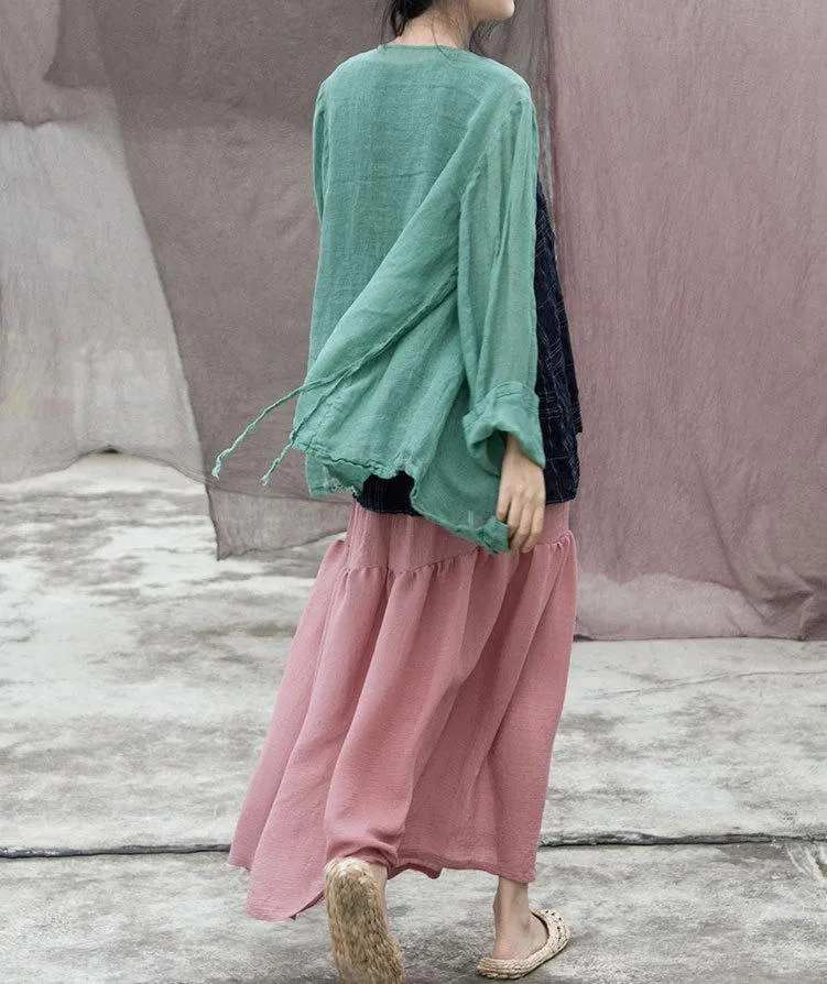 Vintage Green Wrap Cardigan Blouse