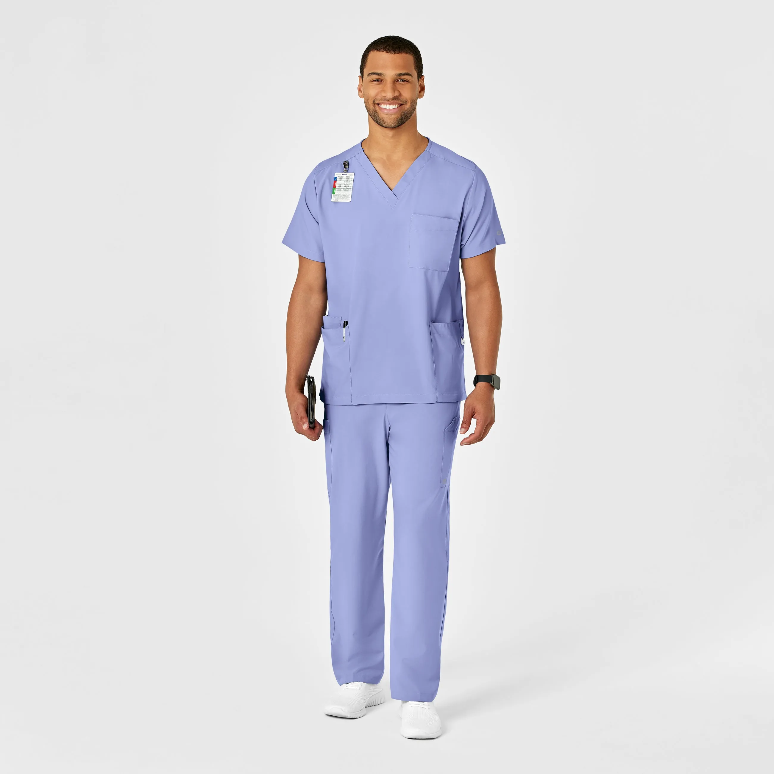 W123 Unisex Multi-Cargo Scrub Pant - Ceil Blue